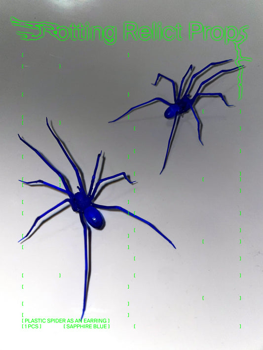 Sapphire Blue Giant House Spider Earring