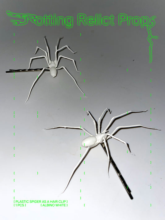 White Albino Giant House Spider Hair Clip