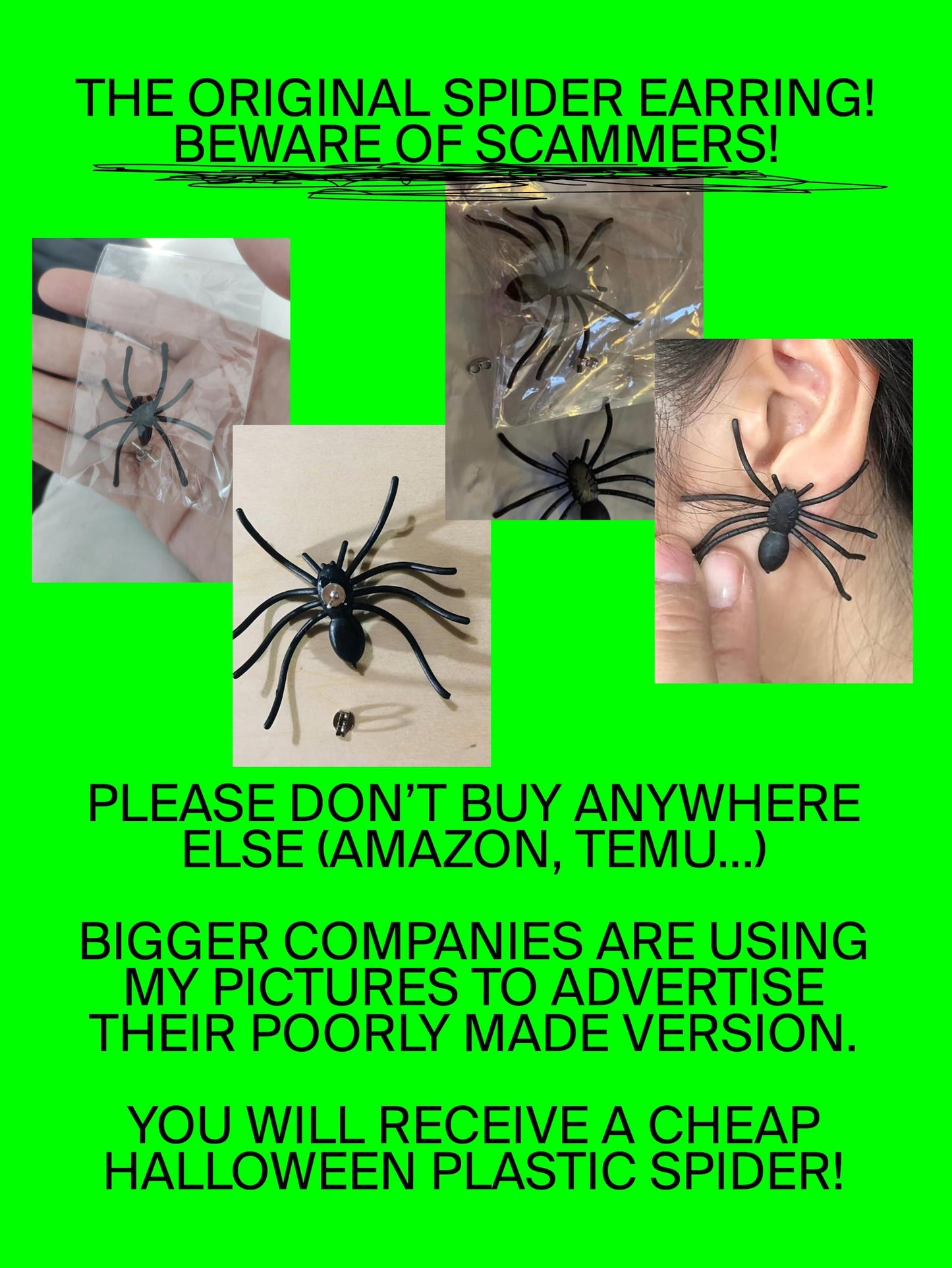 Realistic Brown Giant House Spider Earring