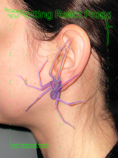 Translucent Purple Giant House Spider Earring