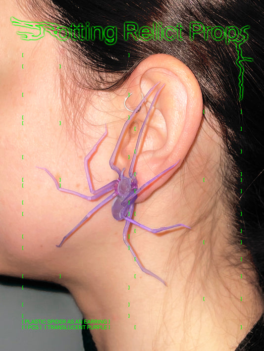 Translucent Purple Giant House Spider Earring