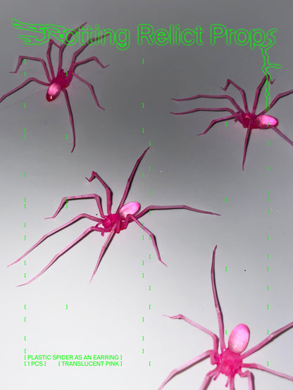 Translucent Pink Giant House Spider Earring