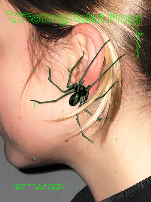 Emerald Green Giant House Spider Earring