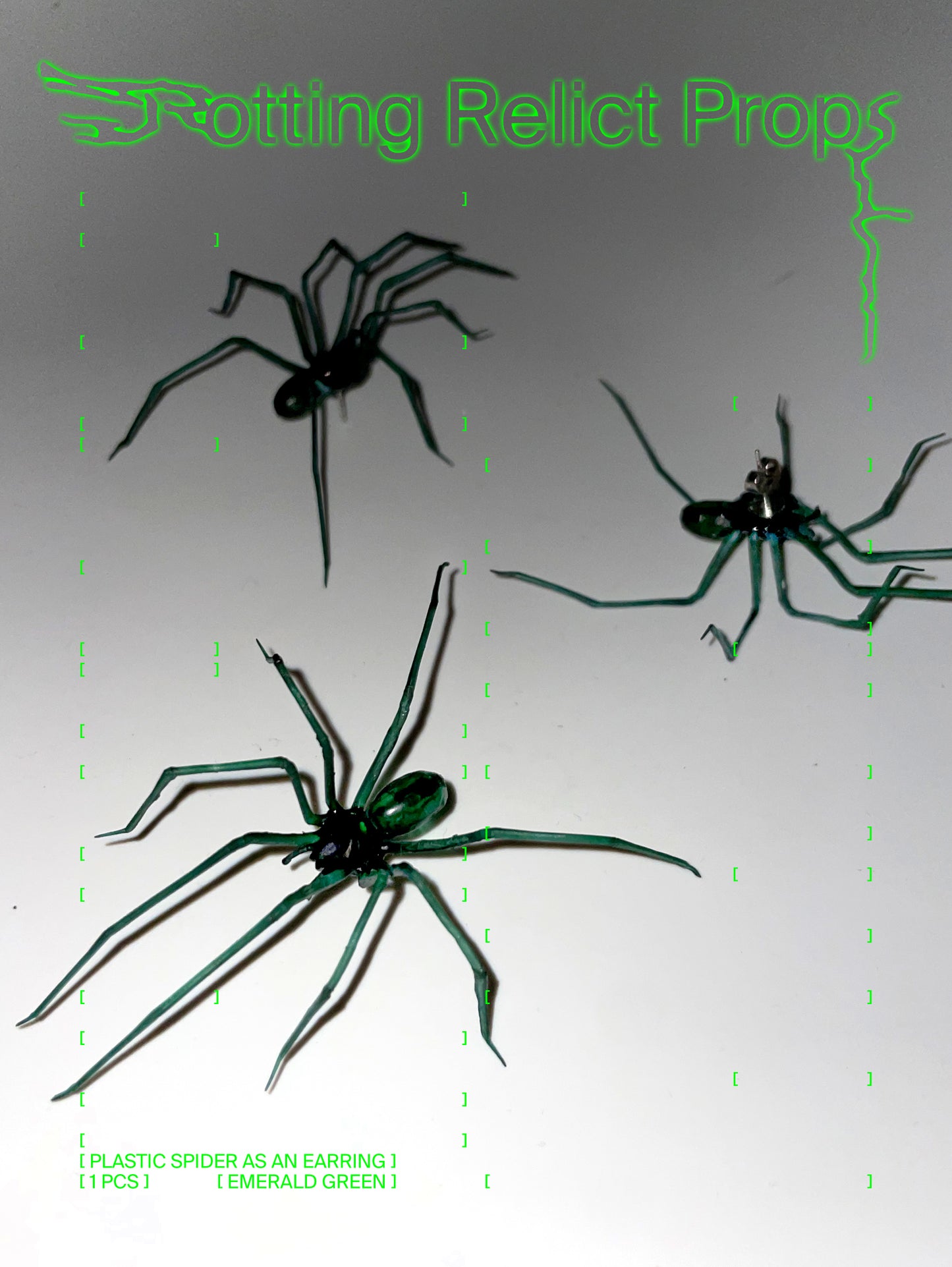 Emerald Green Giant House Spider Earring