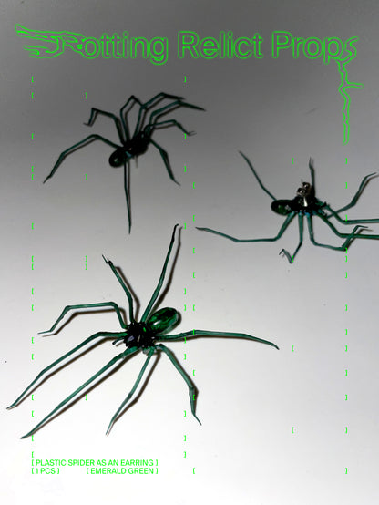 Emerald Green Giant House Spider Earring