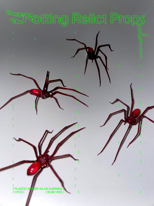 Ruby Red Giant House Spider Earring