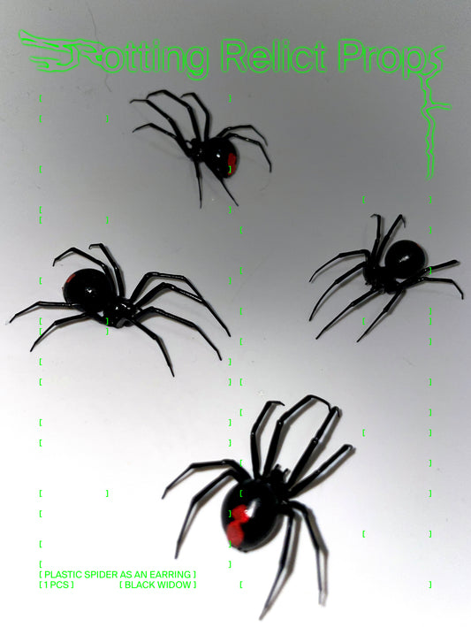 Realistic Black Widow Spider Earring