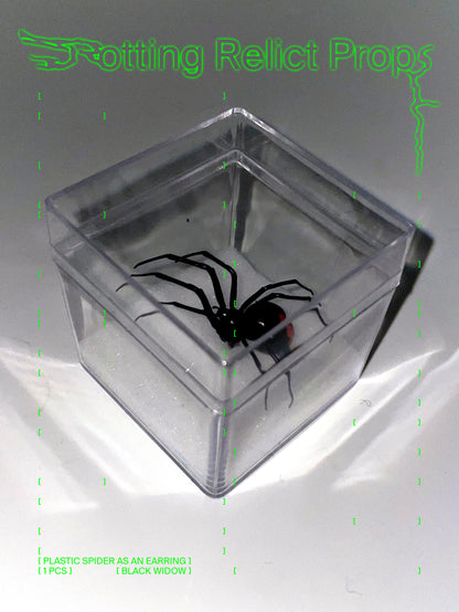 Realistic Black Widow Spider Earring