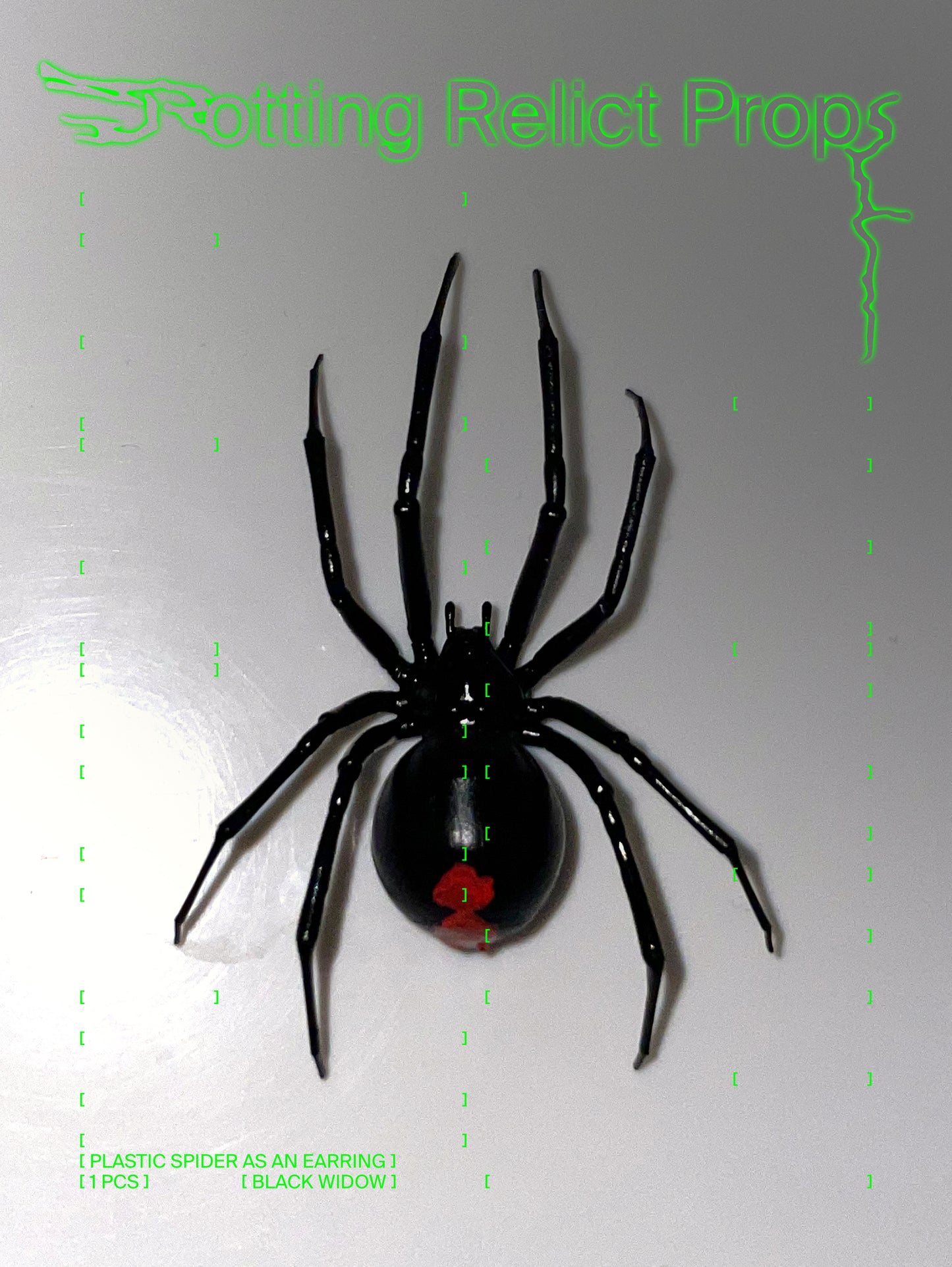 Realistic Black Widow Spider Earring