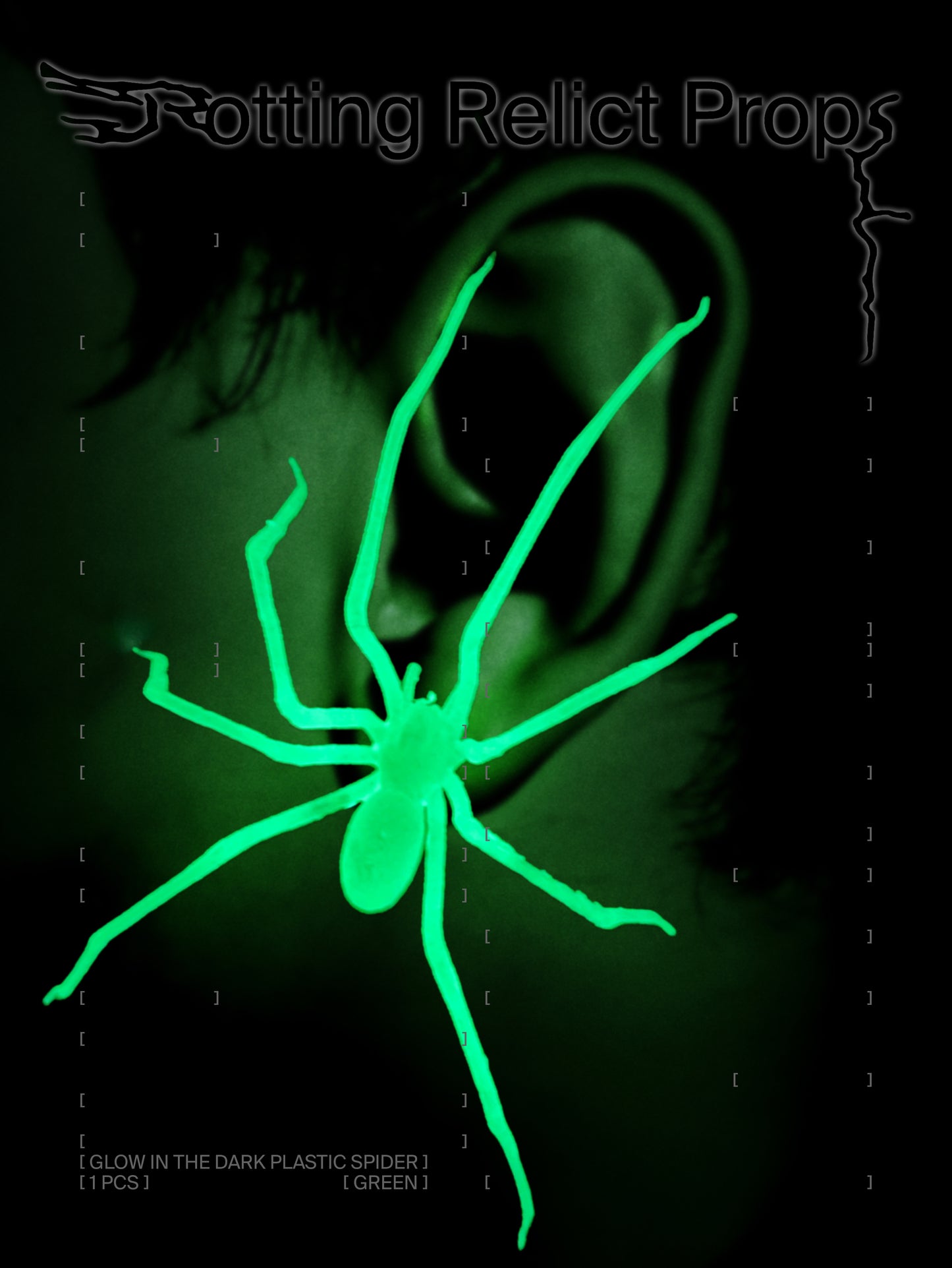 Glow-in-the-dark Giant House Spider Earring