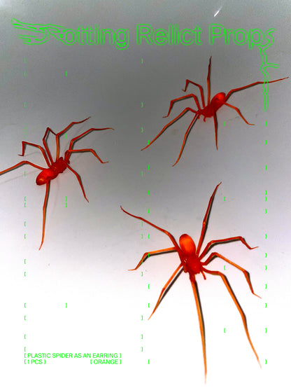 Orange Giant House Spider Earring