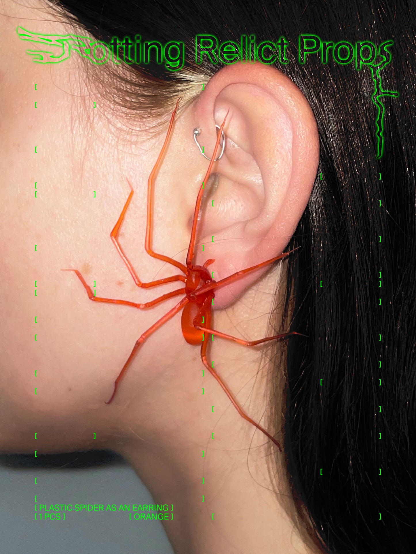 Orange Giant House Spider Earring