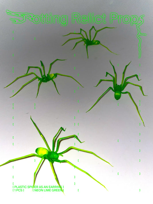 Neon Green Giant House Spider Earring