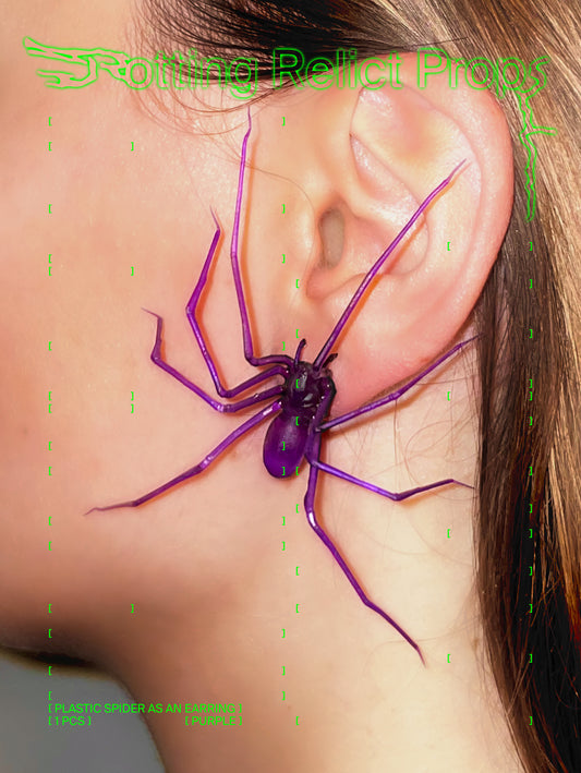 Purple Giant House Spider Earring