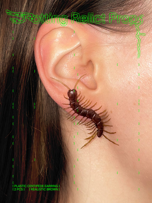 Realistic Brown Centipede Earrings