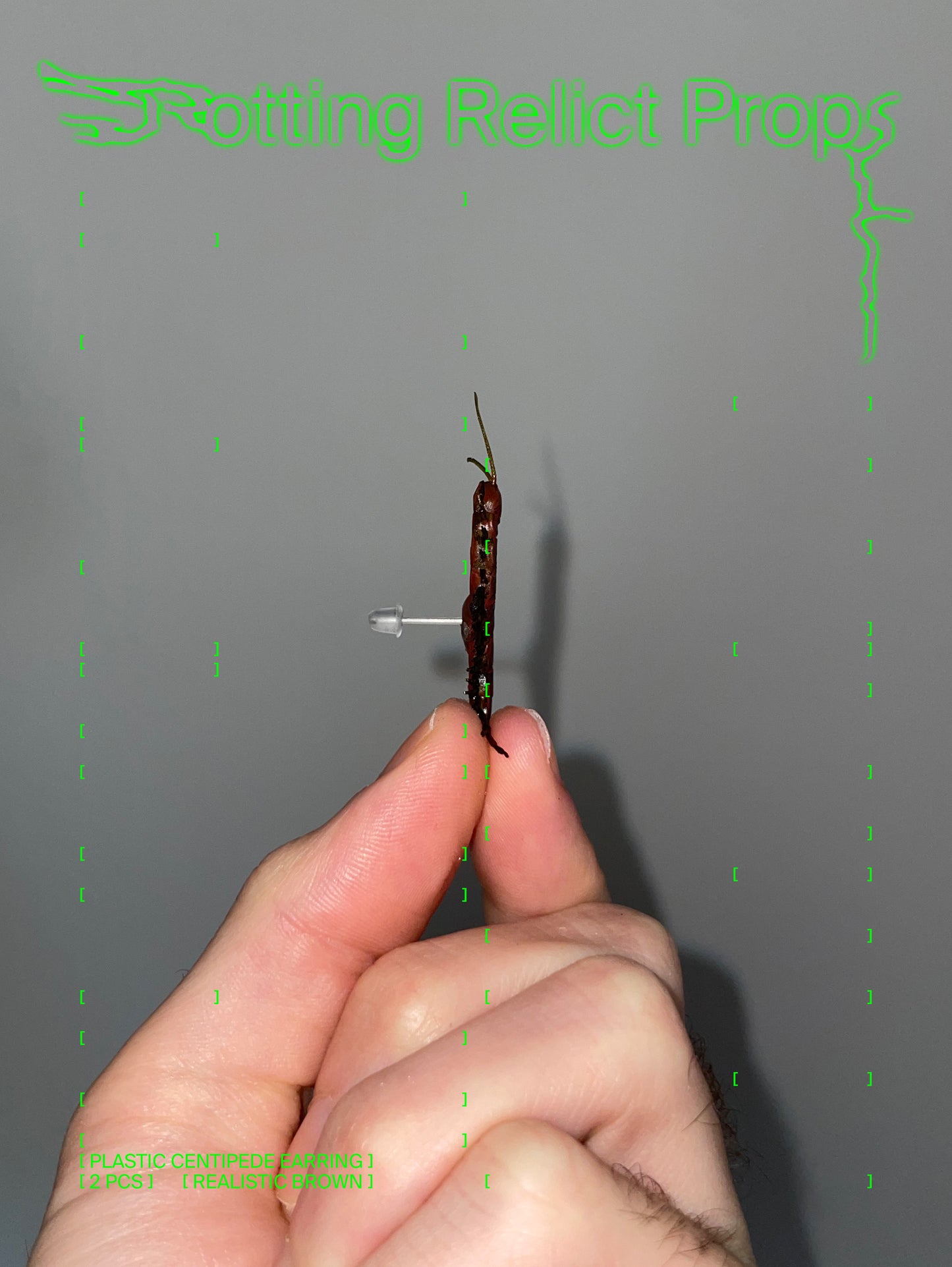 Realistic Brown Centipede Earrings