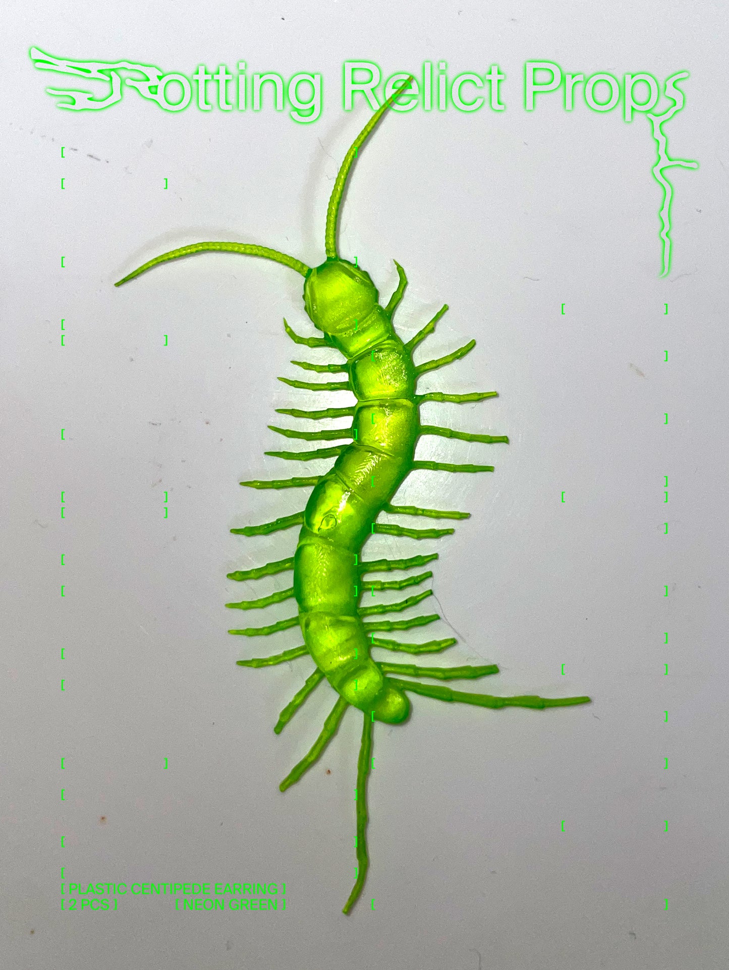 Neon Green Giant Centipede Earrings