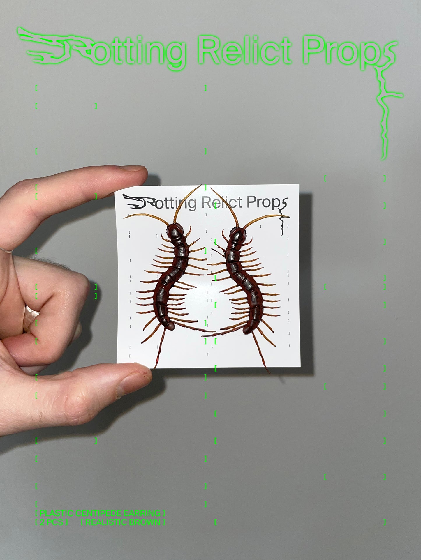 Realistic Brown Giant Centipede Earrings