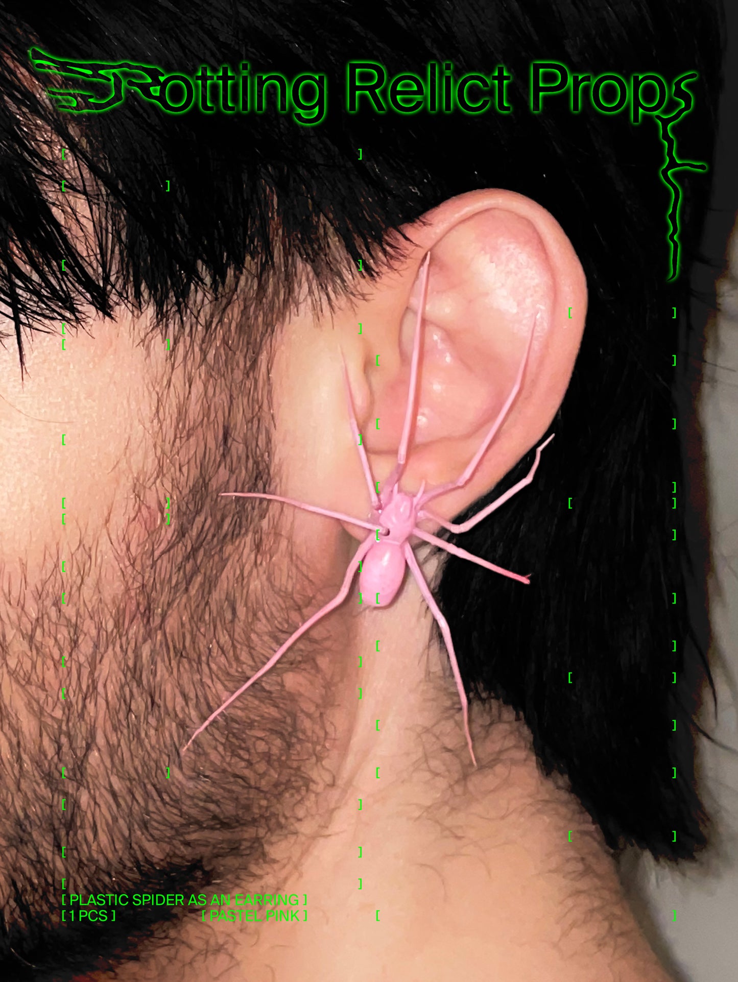 Pastel Pink Giant House Spider Earring