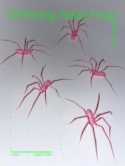 Pastel Pink Giant House Spider Earring