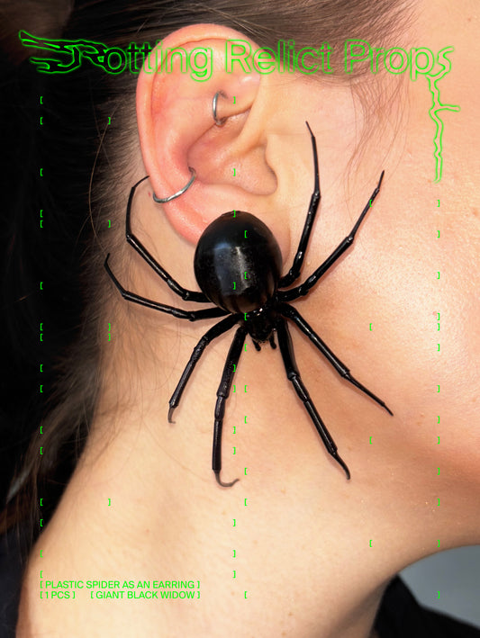 Realistic Giant Black Widow Spider Earring