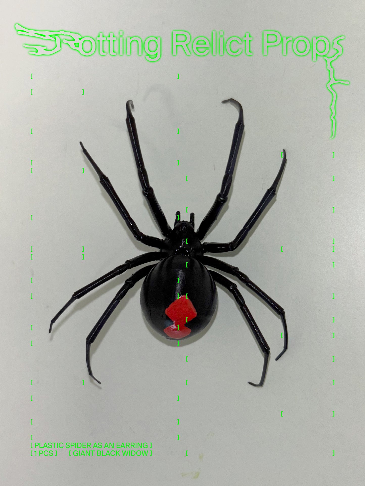 Realistic Giant Black Widow Spider Earring
