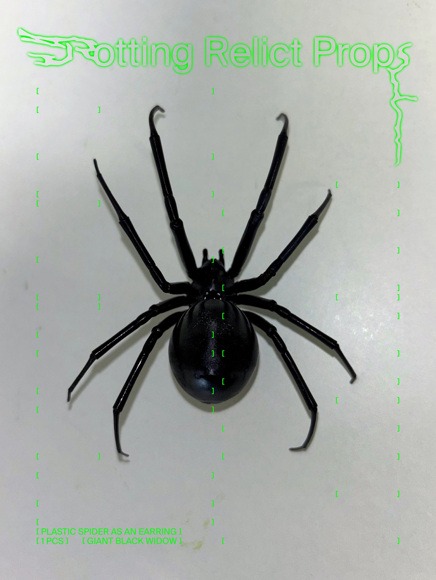 Realistic Giant Black Widow Spider Earring