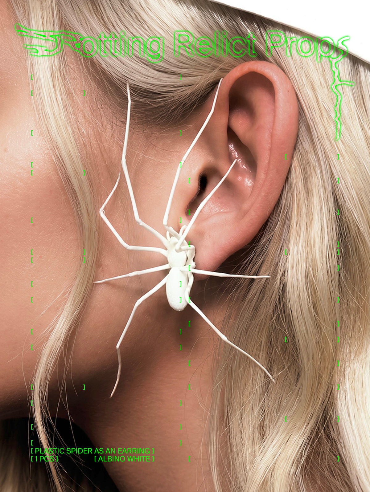 Albino White Giant House Spider Earring