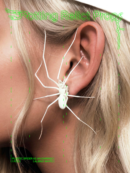 Albino White Giant House Spider Earring