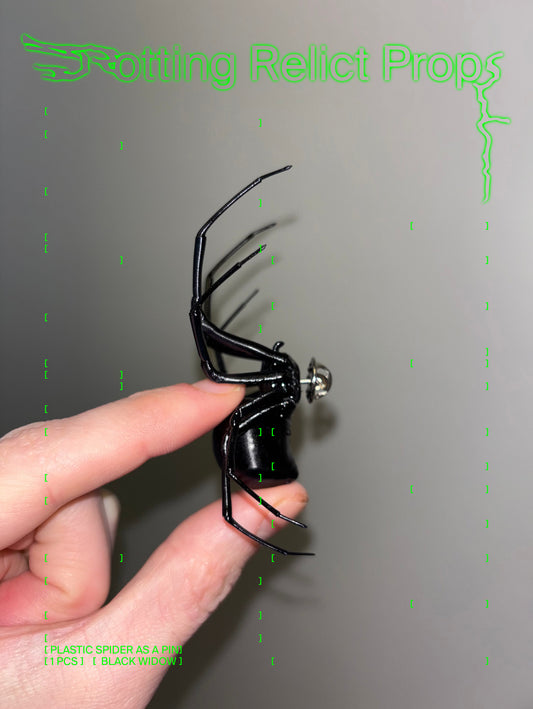 Realistic Giant Black Widow Spider Pin