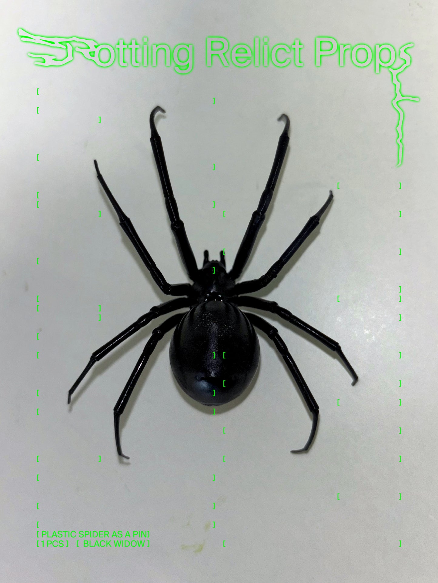 Realistic Giant Black Widow Spider Pin