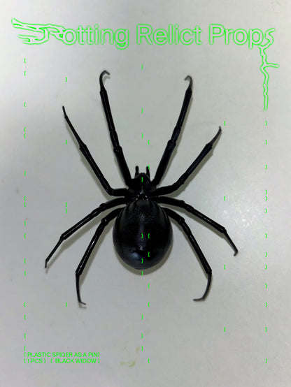 Realistic Giant Black Widow Spider Pin