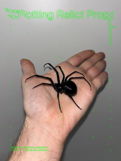Realistic Giant Black Widow Spider Pin