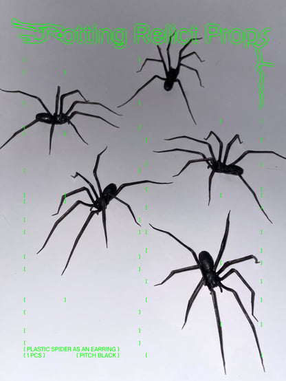 Pitch Black Giant House Spider Earring