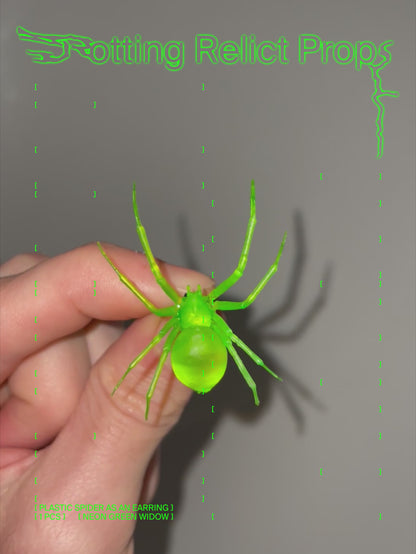 Neon Green Widow Spider Earring