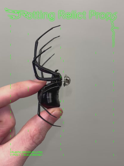 Realistic Giant Black Widow Spider Pin